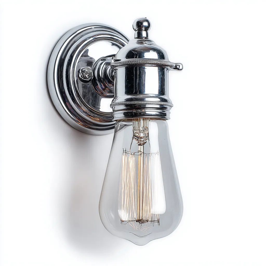 Applique Murale Métal Verre 14X10X20 Cm - Argent-Transparent - Adaptée Pour Intérieur - Style Industriel-Nestlearo