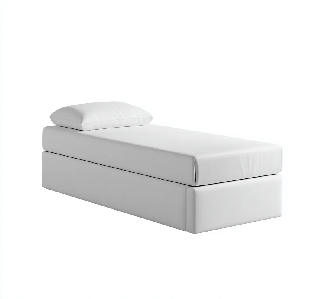 Lit Simple Tissu 200X95X55 Cm - Blanc - Style Moderne-Nestlearo