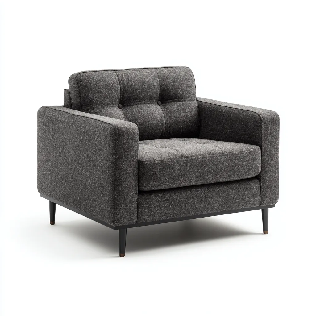 Fauteuil-Tissu-82X84X90 Cm-Gris Foncé-Style Moderne-Nestlearo