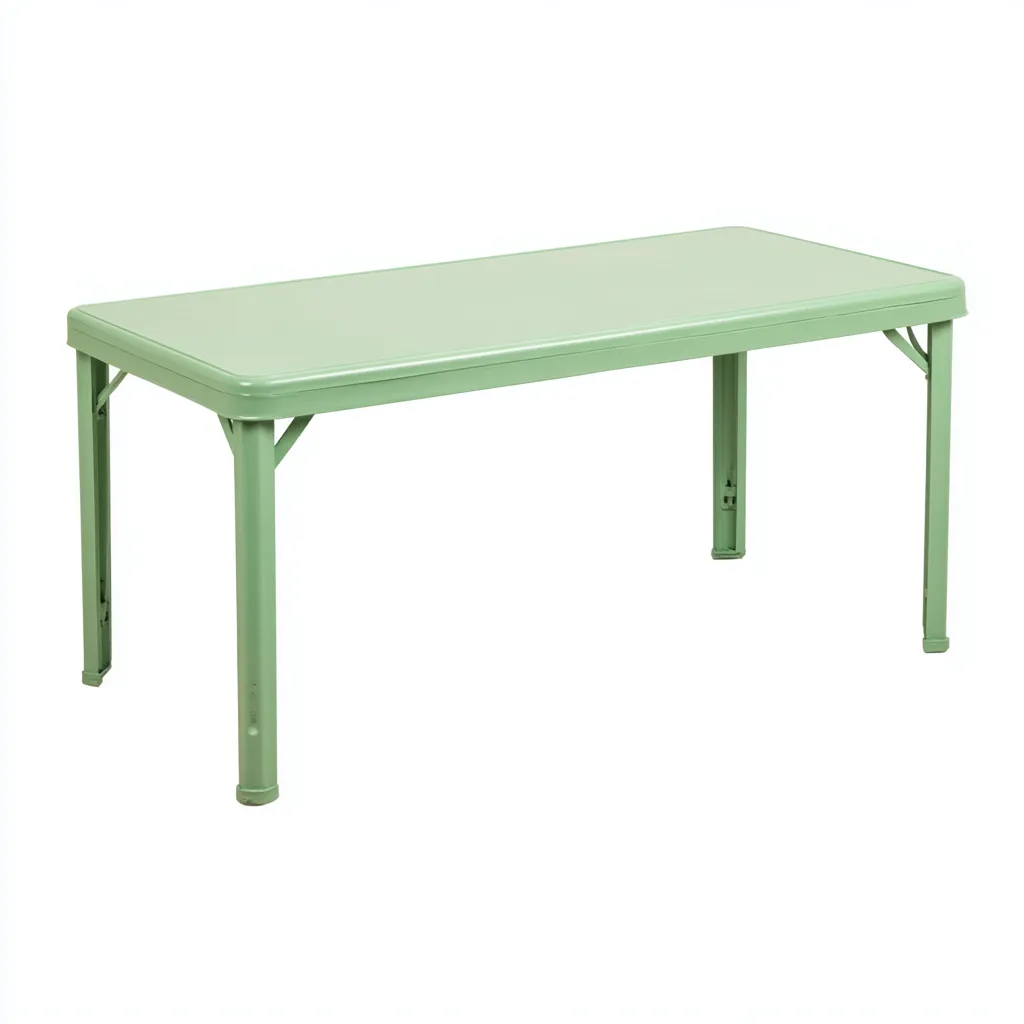 Table De Jardin Métal 120X60X75 Cm - Vert Clair - Usage Extérieur - Style Simple-Nestlearo