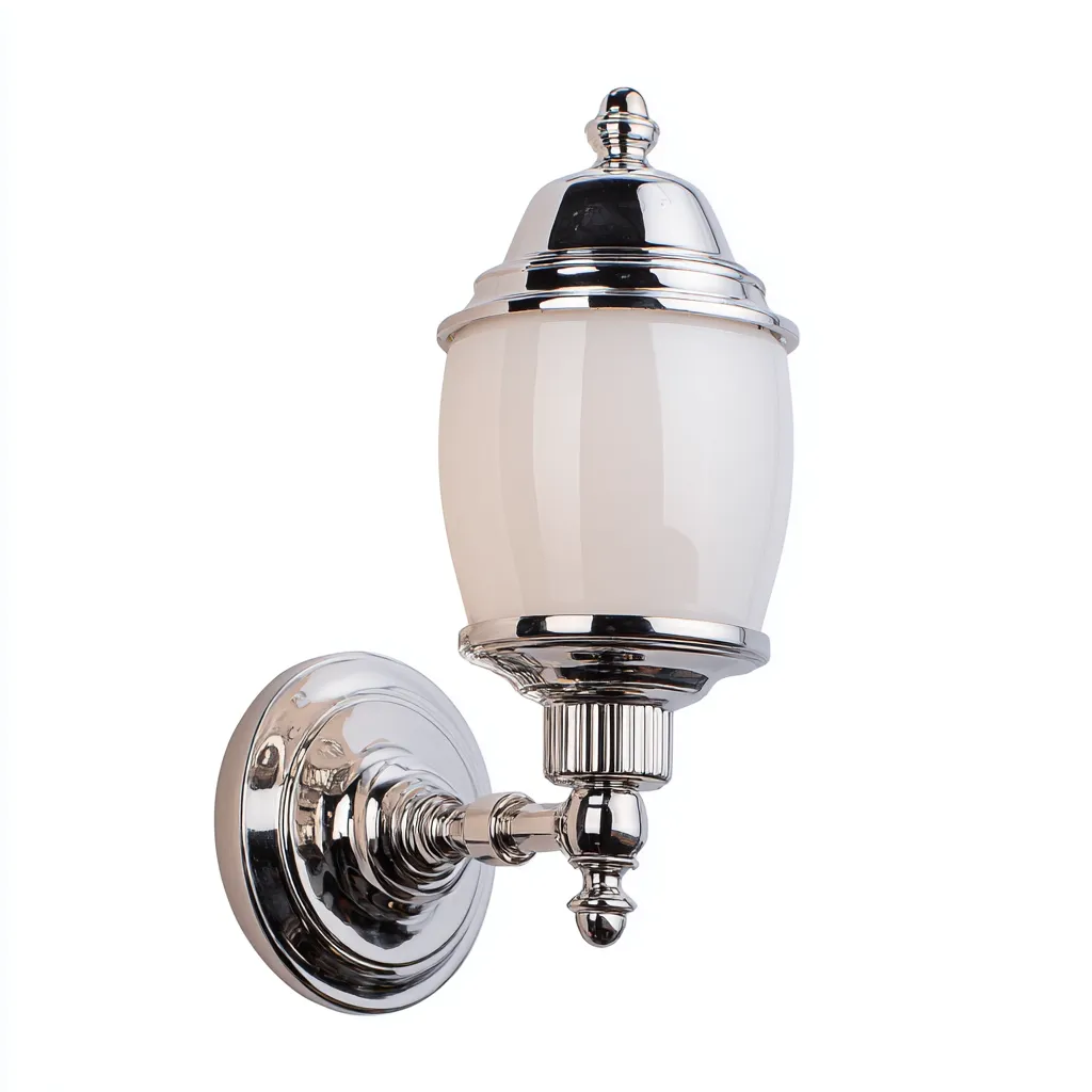 Applique Murale Métal Verre 16X12X30 Cm - Argent-Verre Blanc - Adaptée Pour Intérieur - Design Classique-Nestlearo