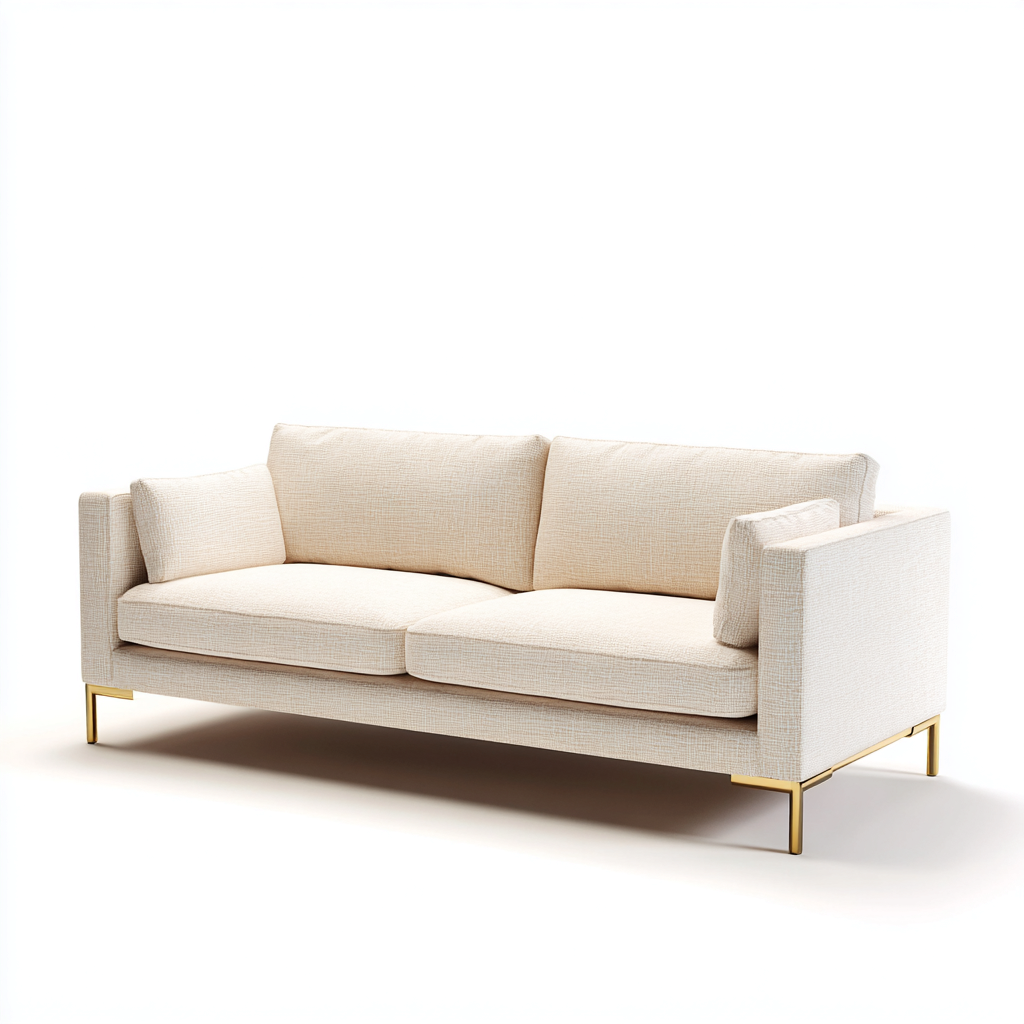 Canapé 2 Places Tissu 185x84 Cm - Beige - Adapté Au Salon - Style Moderne-Nestlearo