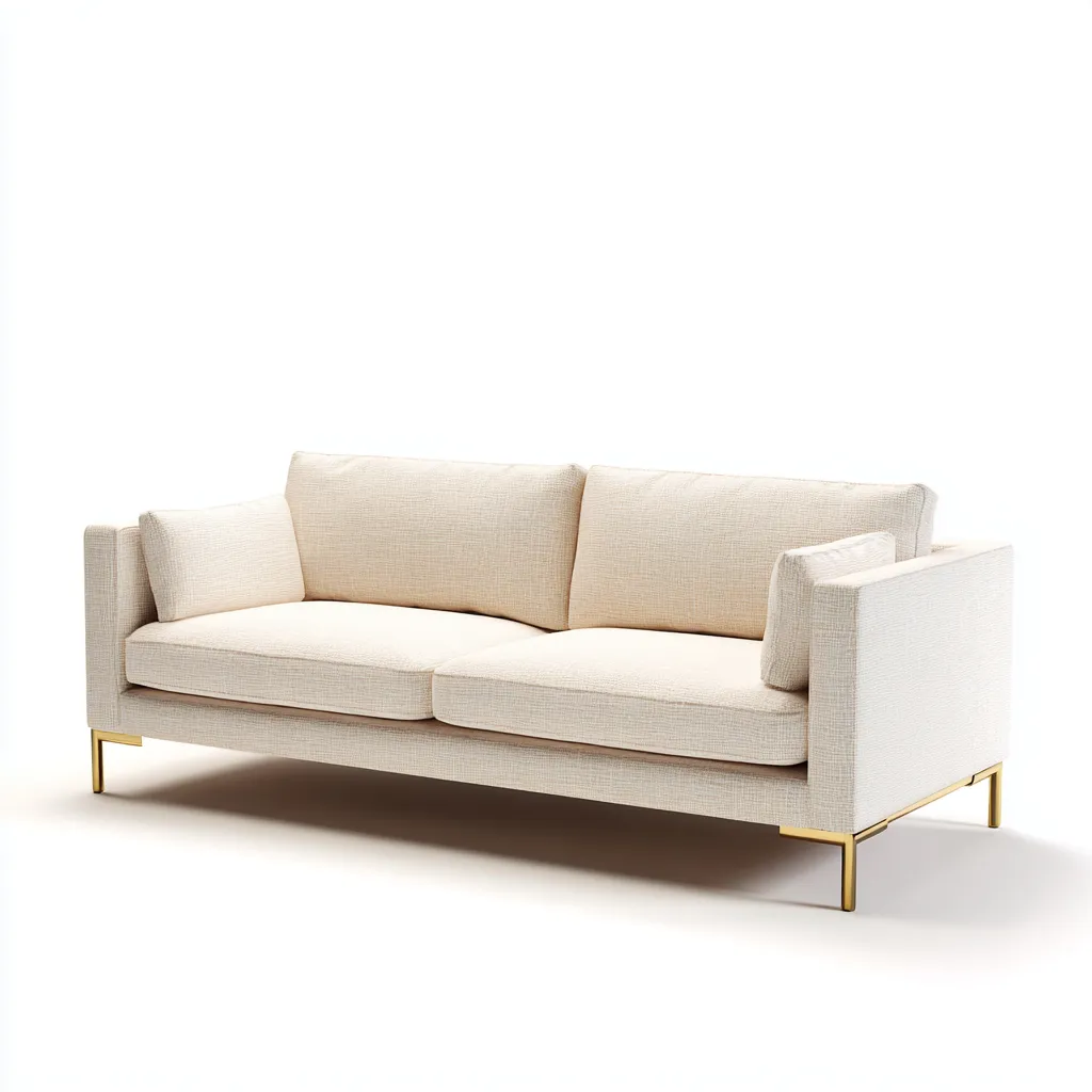 Canapé 2 Places Tissu 185x84 Cm - Beige - Adapté Au Salon - Style Moderne-Nestlearo