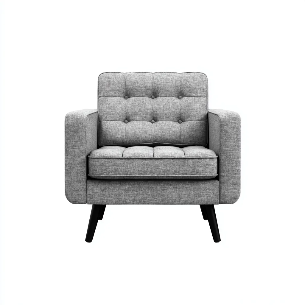 Fauteuil-Tissu-80X82X90 Cm-Gris Clair-Style Moderne-Nestlearo