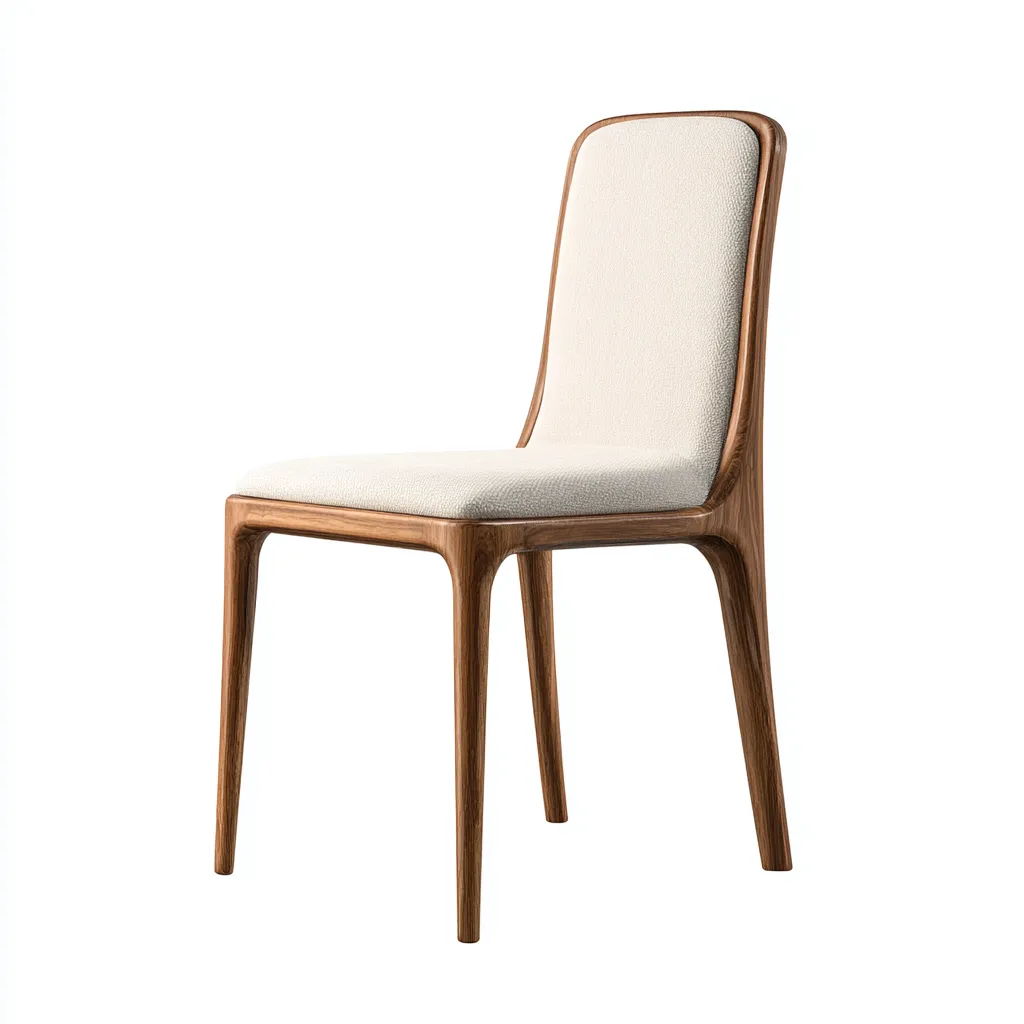 Chaise De Salle À Manger - Bois-Tissu - 46X52X89 Cm - Beige-Bois Naturel - Adaptée À La Salle À Manger - Design Moderne-Nestlearo