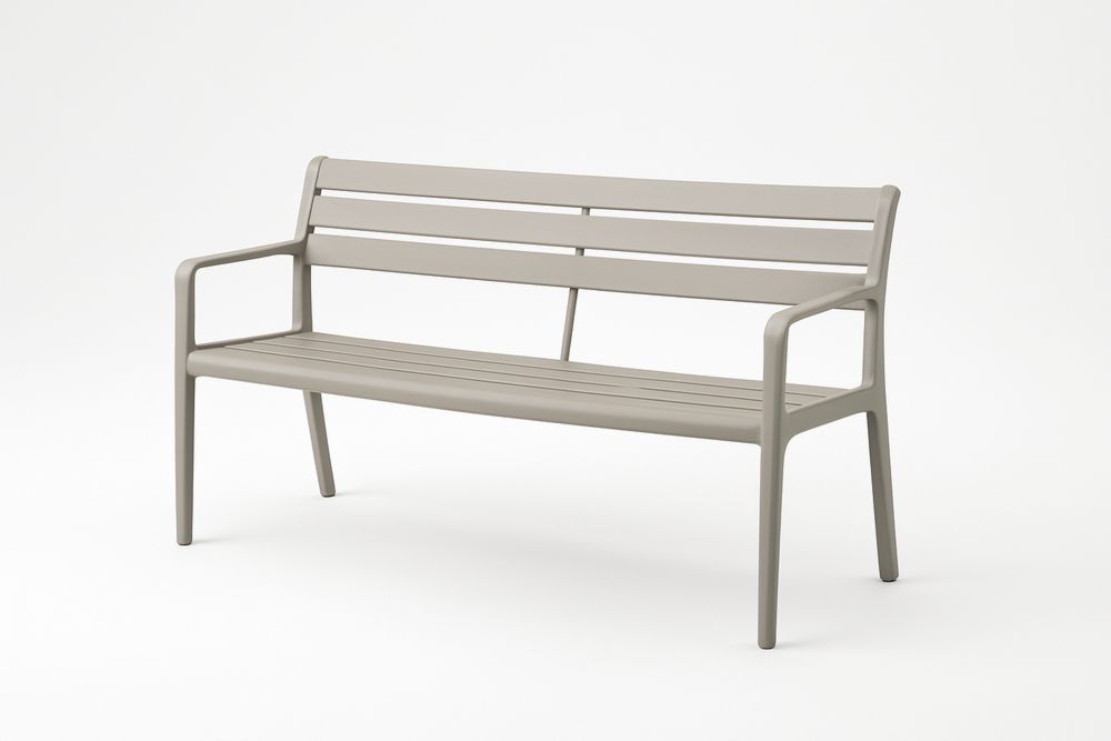 Banc de jardin en polyéthylène taupe