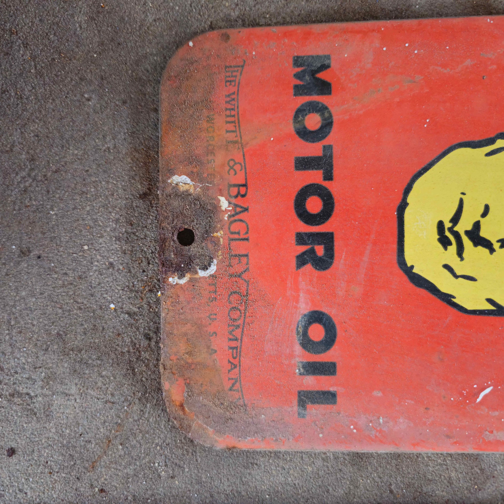 DIE CUT OILZUM MOTOR OIL RACE GAS OIL PORCELAIN SIGN