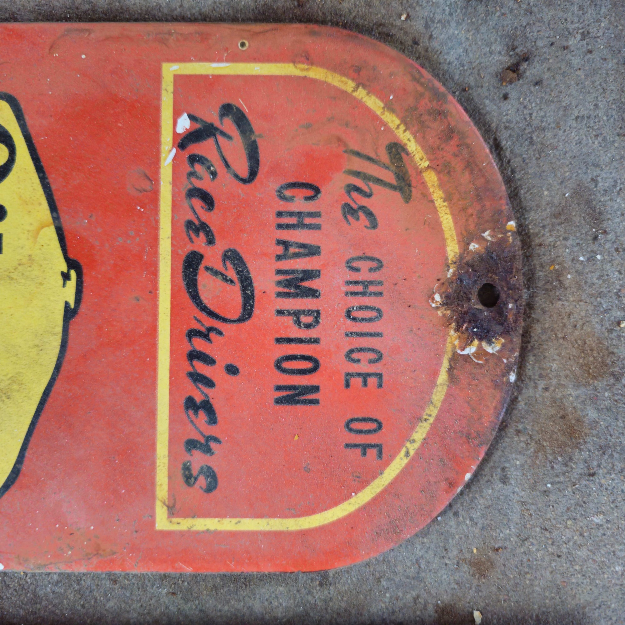 DIE CUT OILZUM MOTOR OIL RACE GAS OIL PORCELAIN SIGN