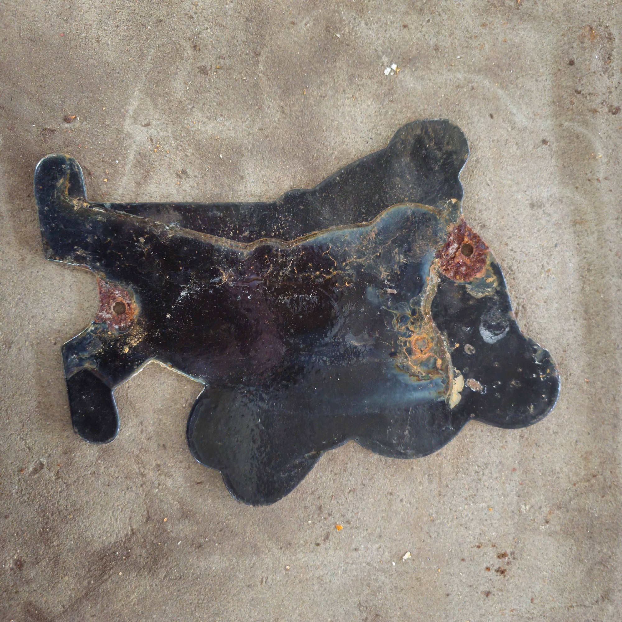 DIE CUT ICE CREAM BLUE YELLOW GAS OIL PORCELAIN SIGN