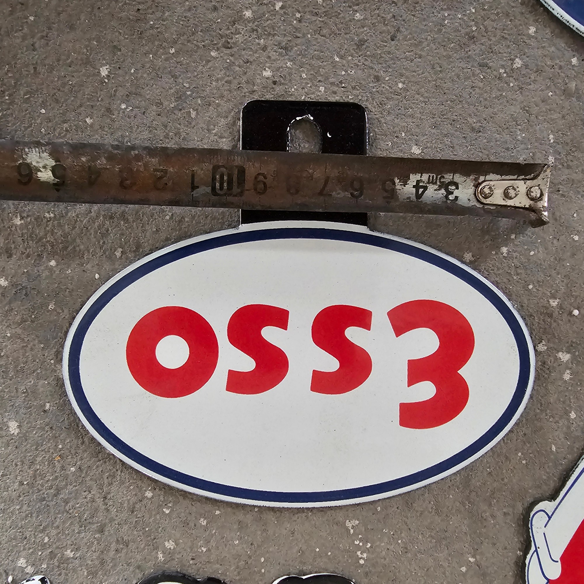 DIE CUT LOTS OF ESSO BOY AND GIRL GAS OIL PORCELAIN SIGN