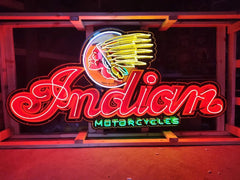 Indian Motorcycles Neon Glass Sign Script