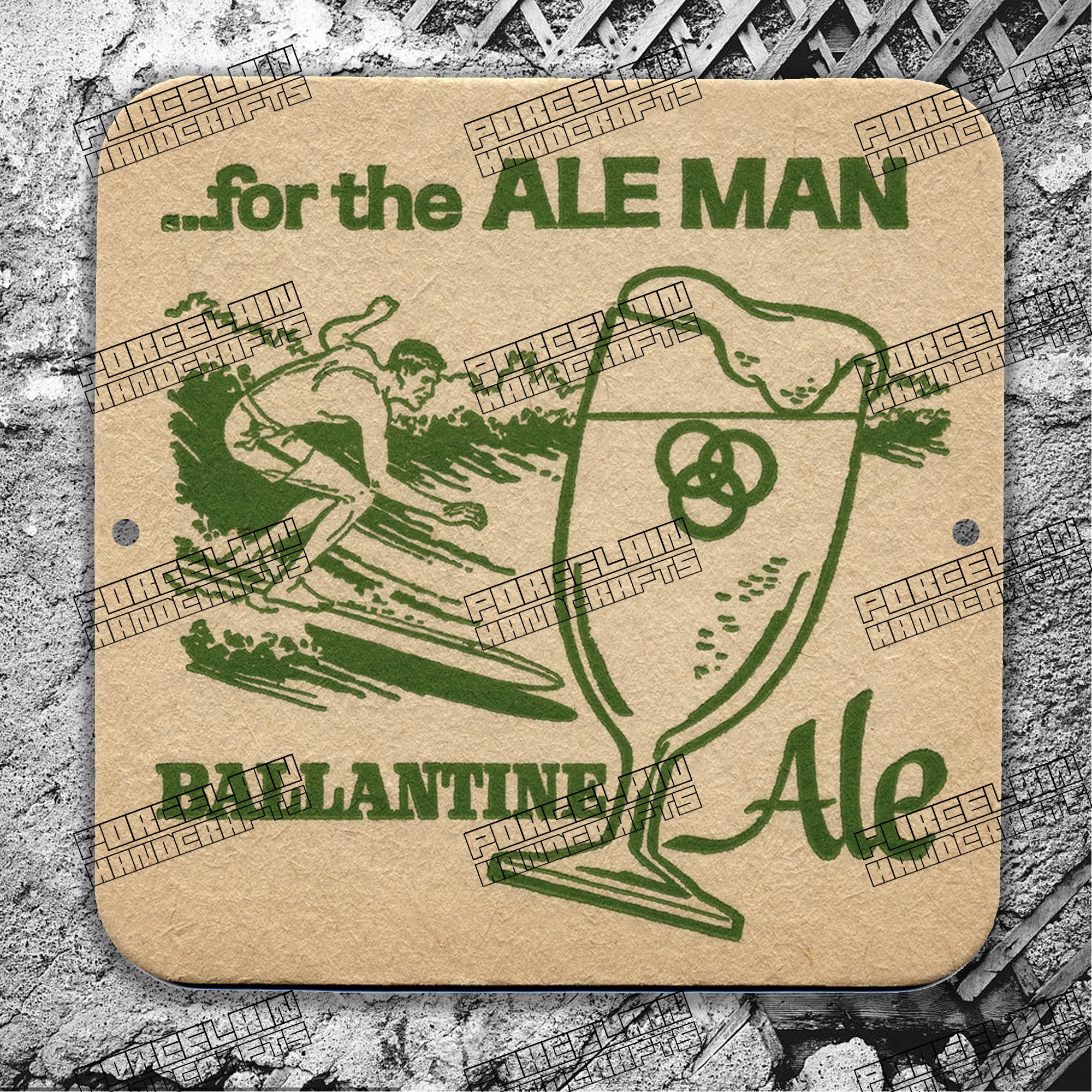 OTHER PAPER STYLE ALE MAN BALLANTINE SURFING PORCELAIN SIGN