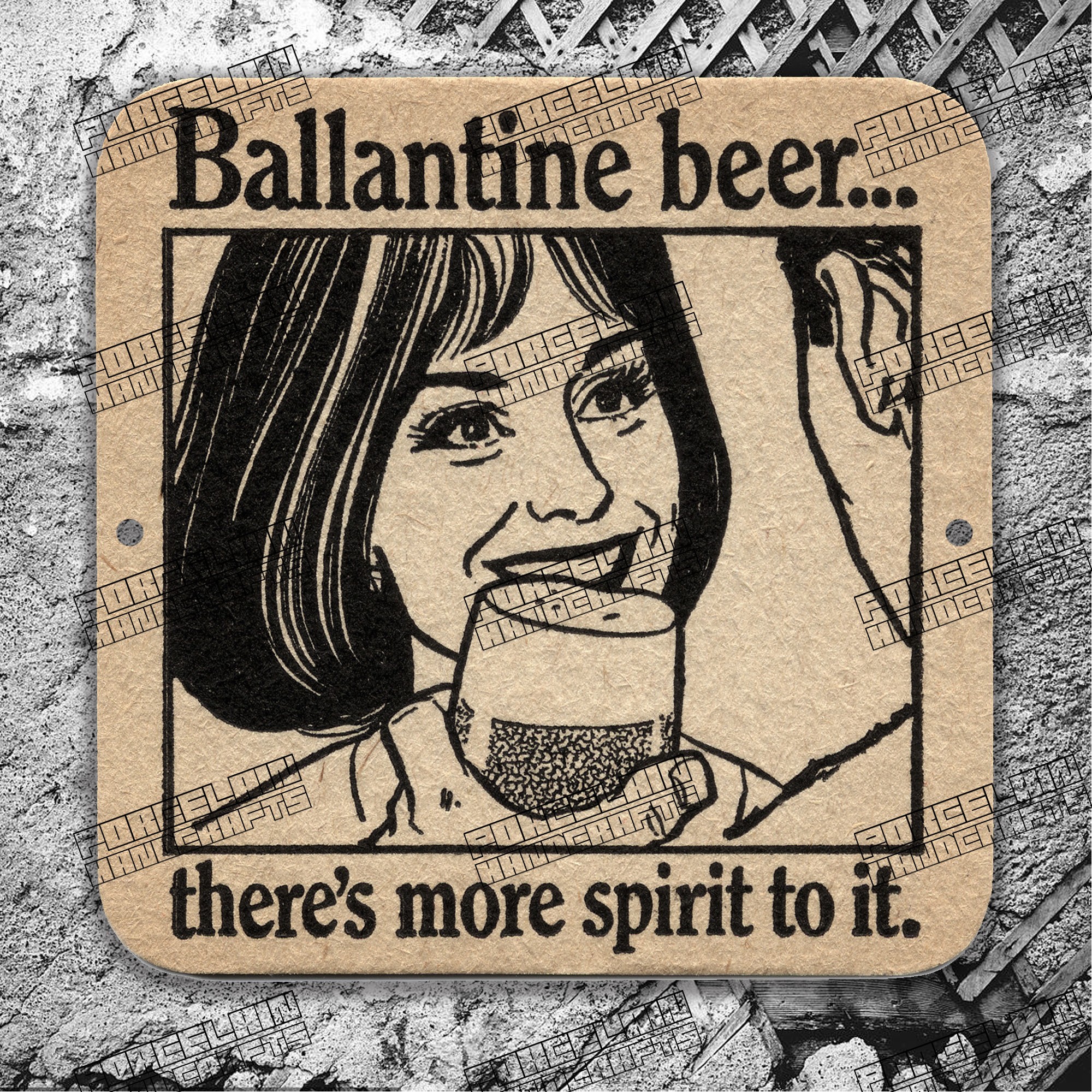 OTHER PAPER STYLE BALLANTINE BEER SPIRIT PORCELAIN SIGN