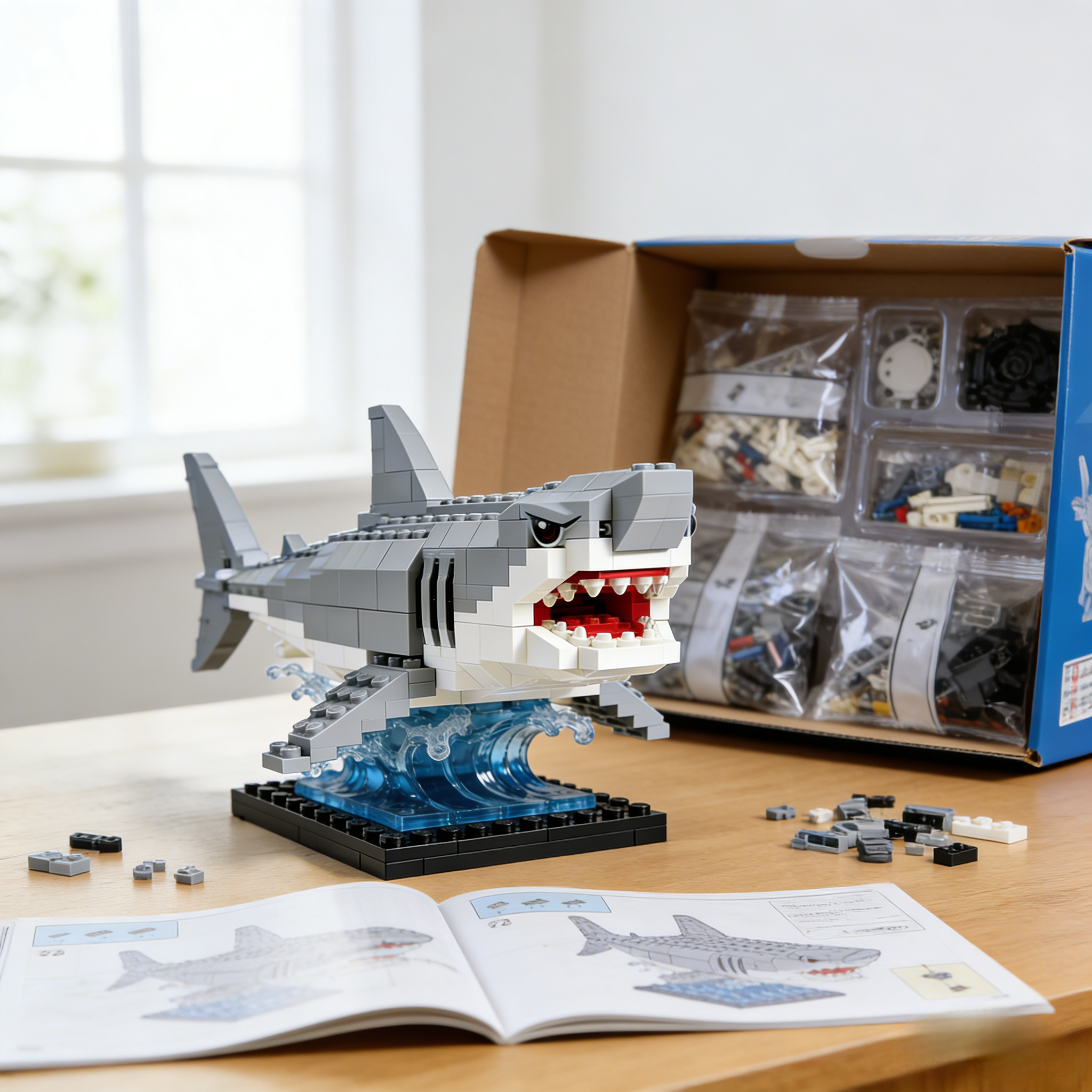 🦈 Ocean Predator Shark Brick Model