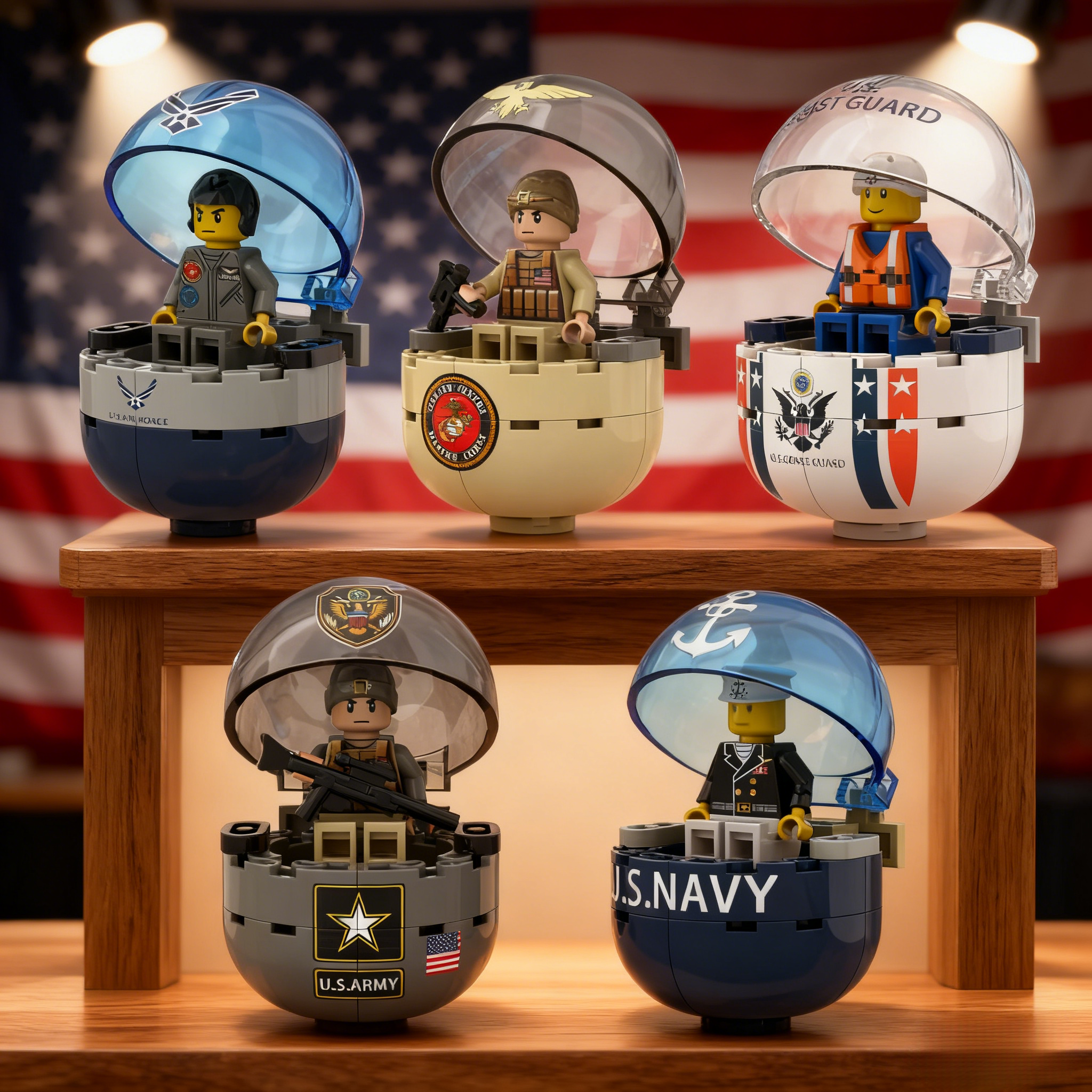 U.S. Military 250th Anniversary Commemorative Building Block Set - 100% Made in the USA