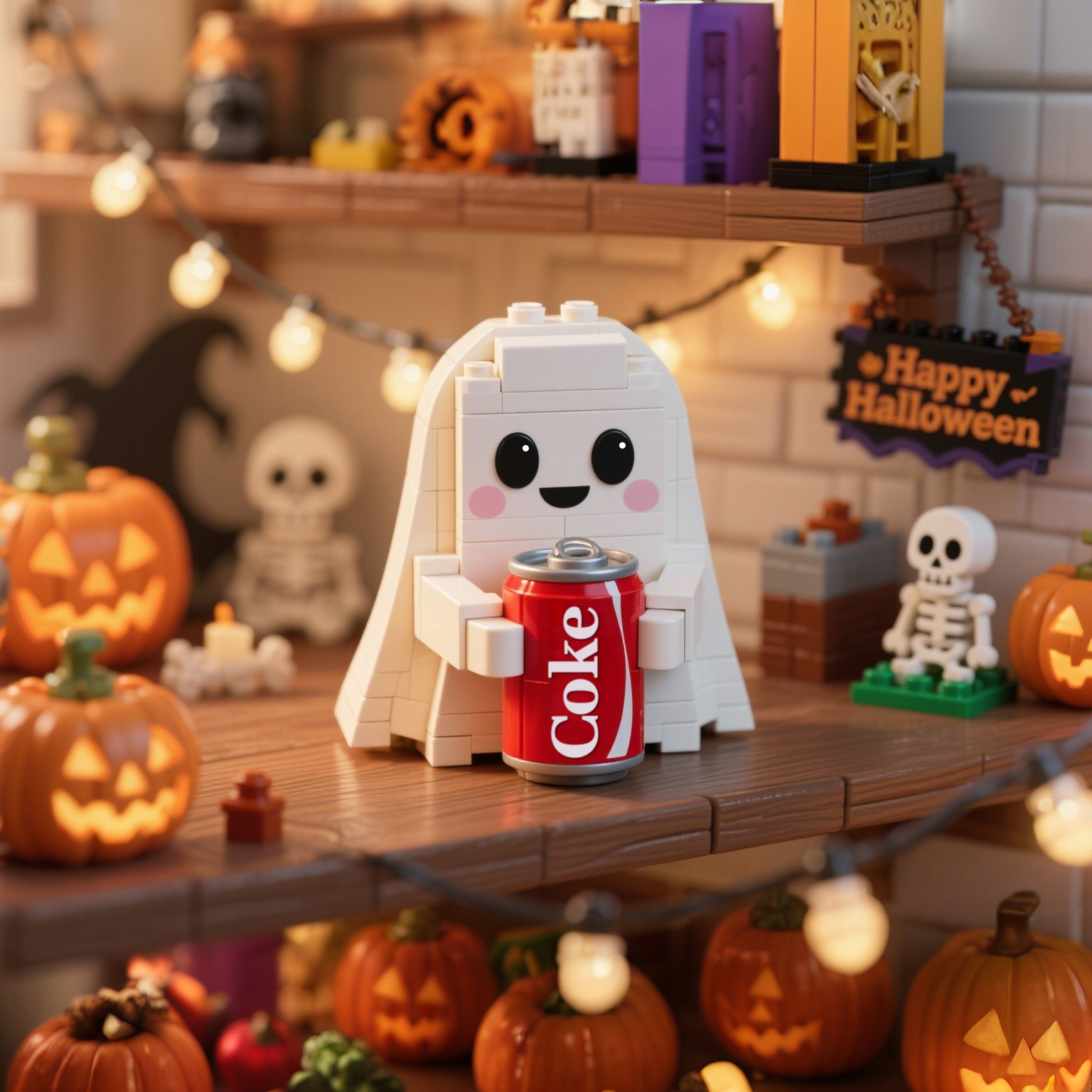2025 Halloween Limited -- Soda-Loving Ghost Brick Set👻-brick-bond