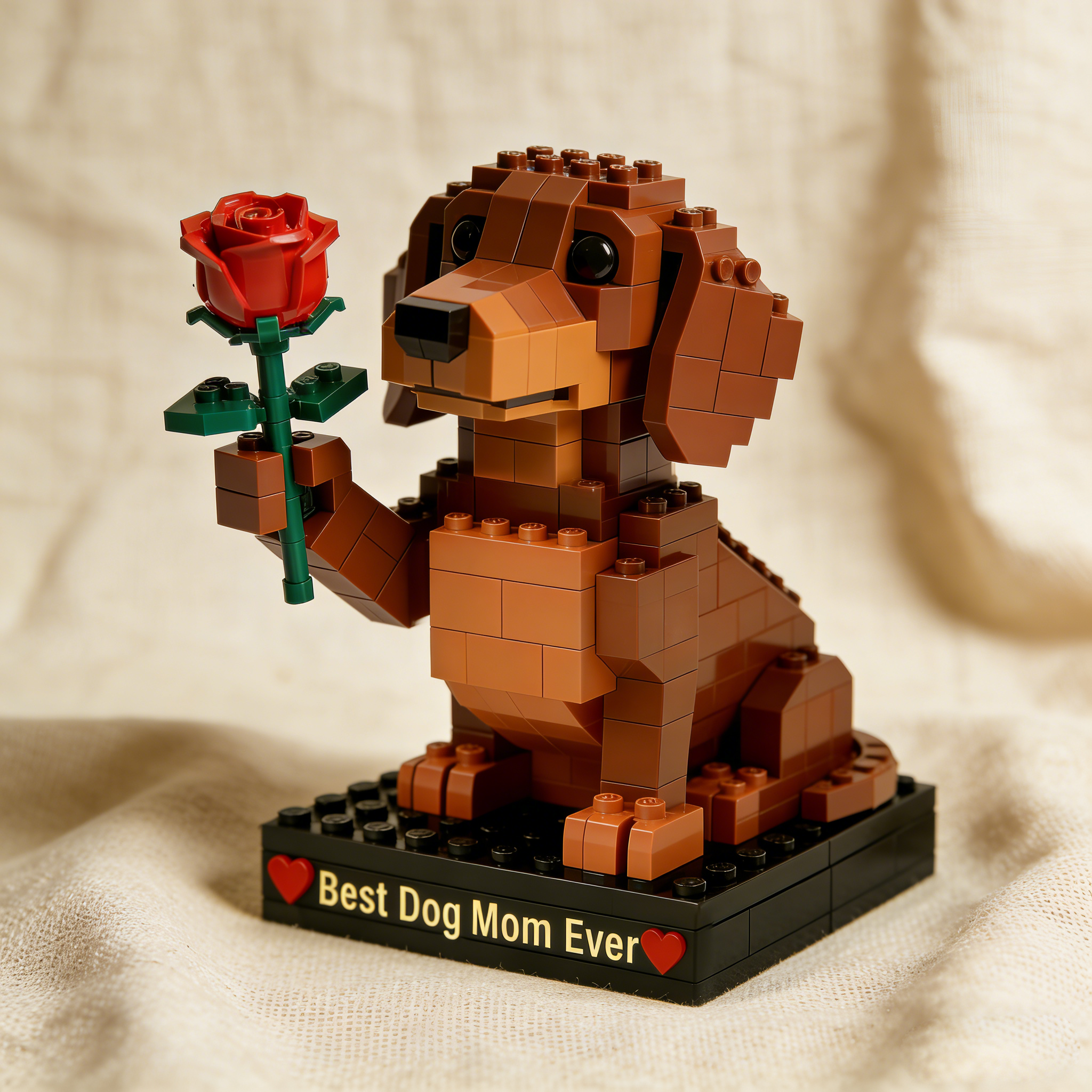 🐶 2026 Mother’s Day Limited Edition🌹Best Dog Mom Ever – Dachshund Brick Display