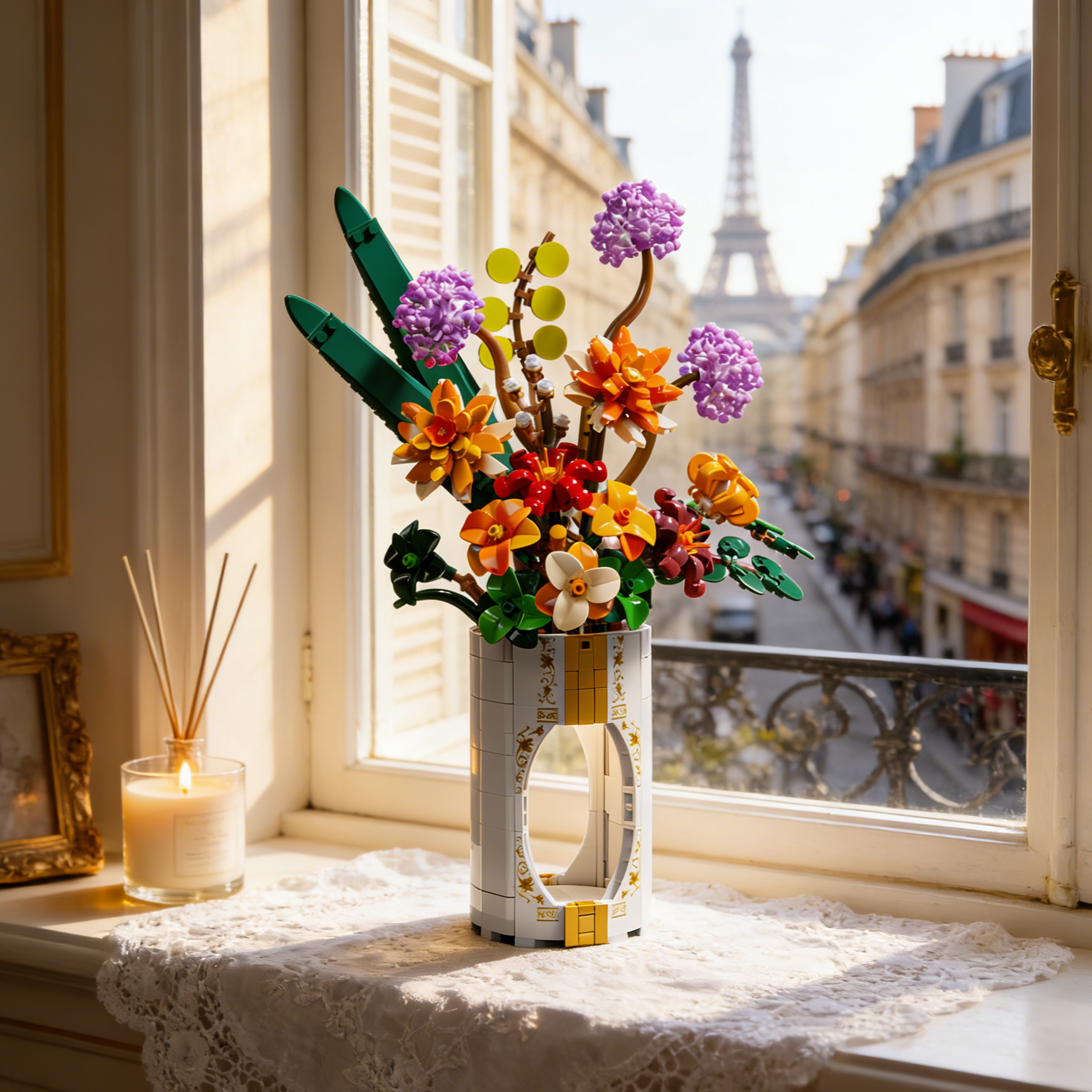 Premium Brick Floral Building Block set