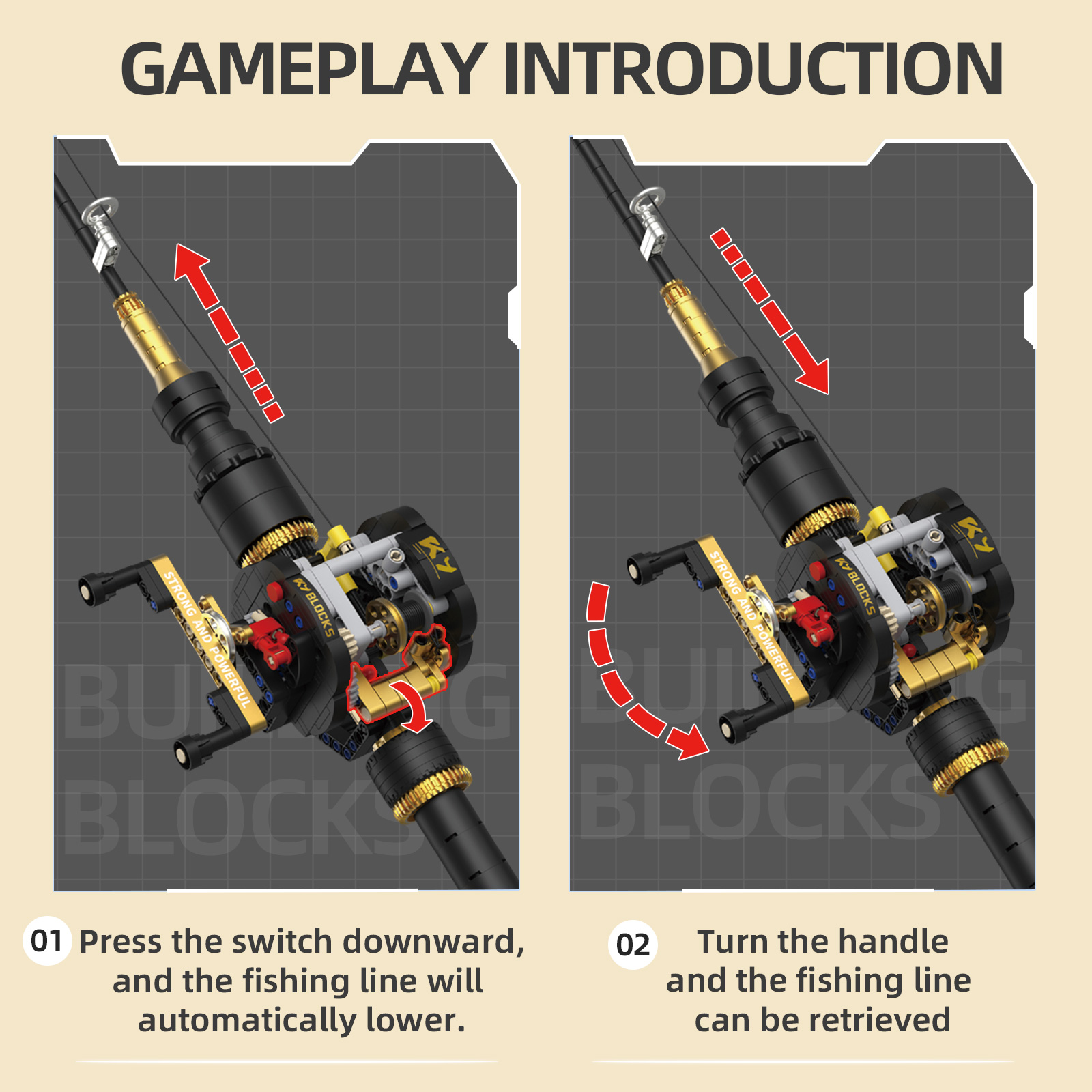 🎣Enclosed Fishing Reel Rod Building Block Set