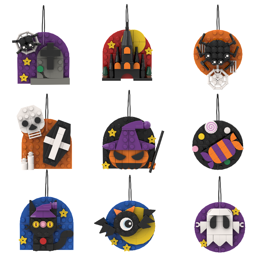 Halloween Hanging Brick Set (9pcs )-brick-bond