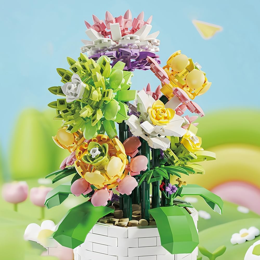 DIY Flower Building Kit--Succulent potted-brick-bond