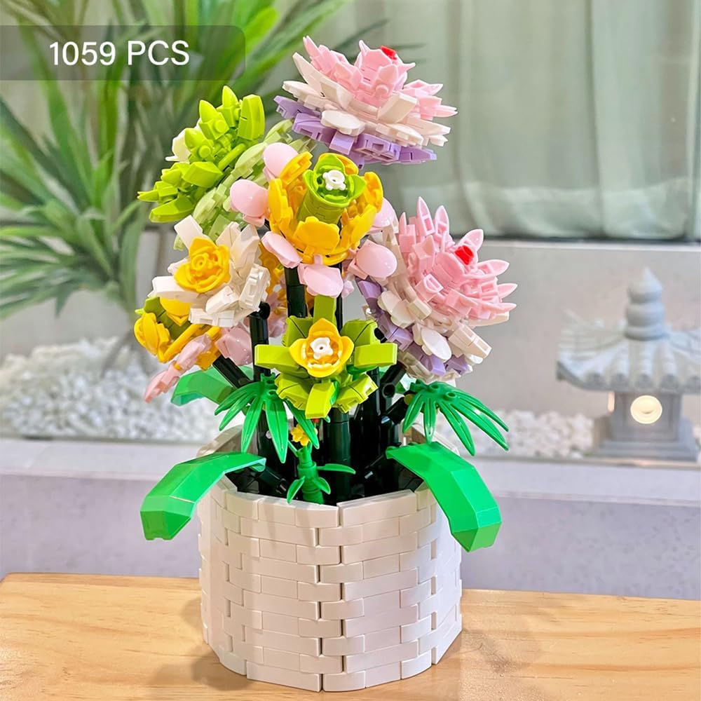 DIY Flower Building Kit--Succulent potted-brick-bond