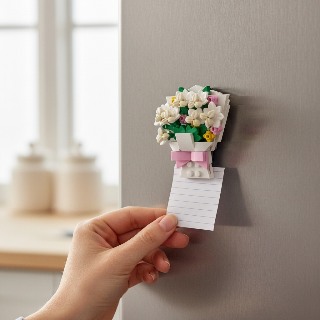 Building block flower bouquet refrigerator magnet set💌