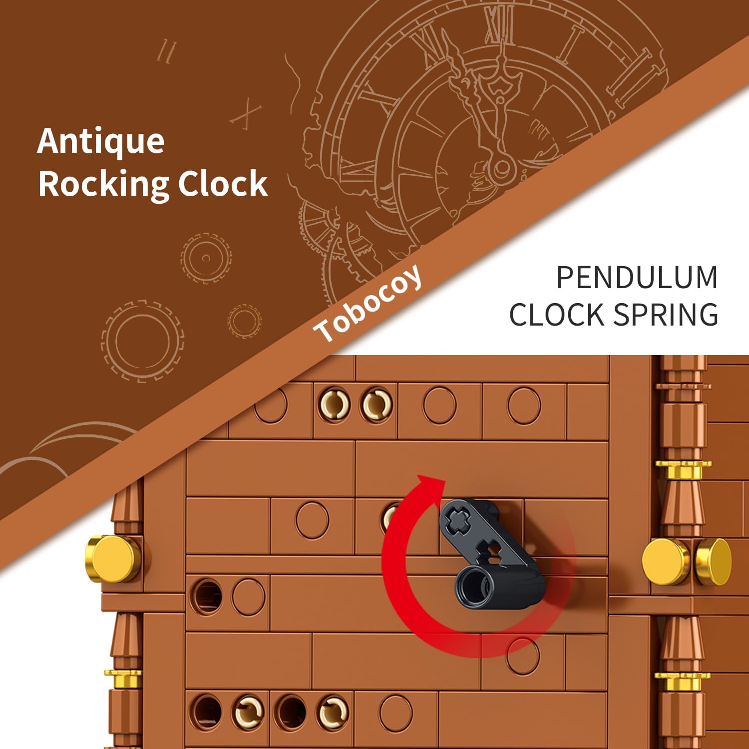 Vintage Swing Clock Building Blocks Set