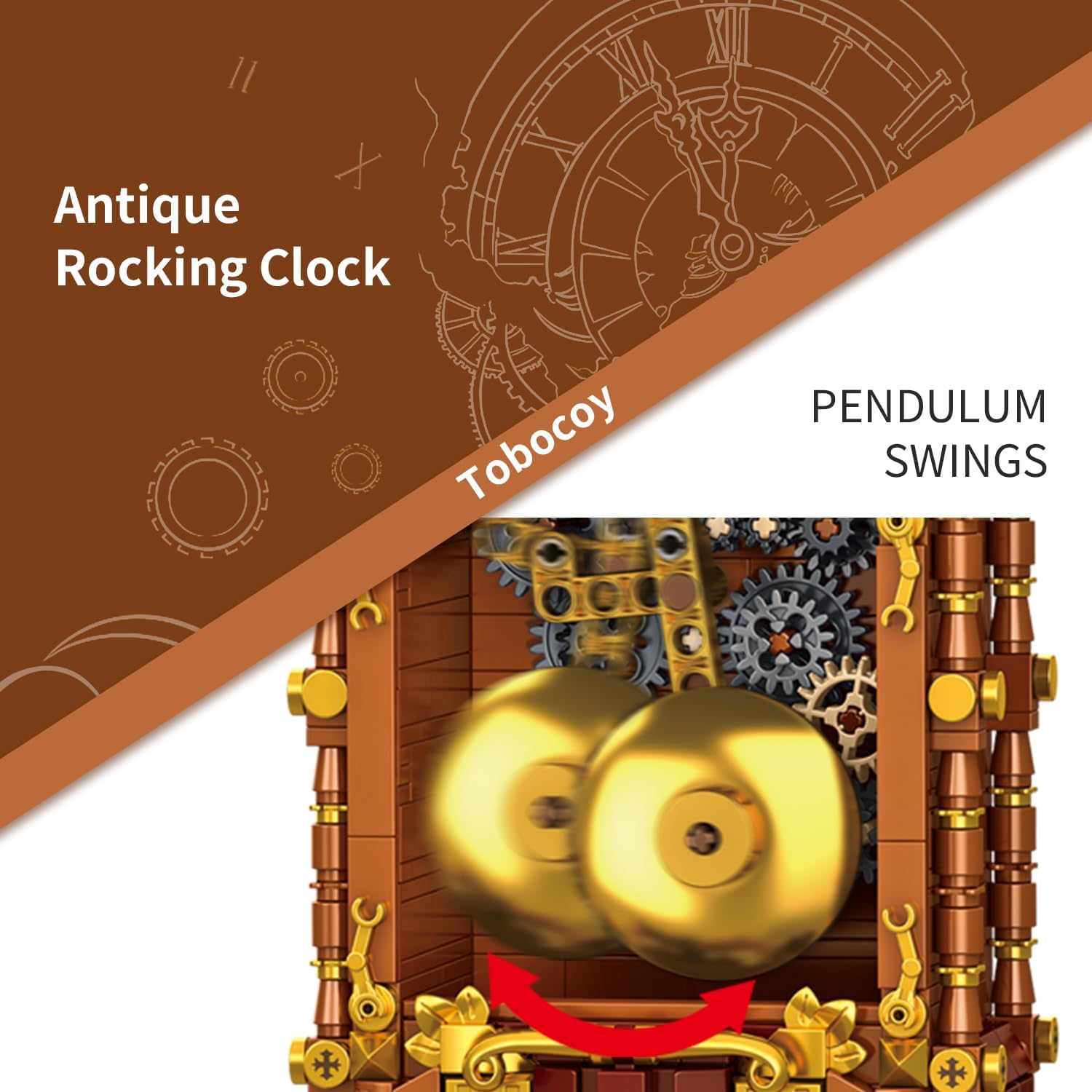 Vintage Swing Clock Building Blocks Set