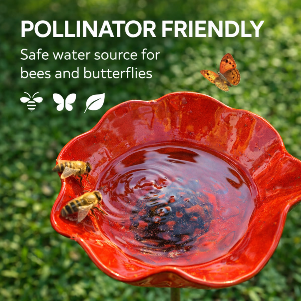 🔥Handmade Metal Flower Watering Station, Butterfly Puddler, Hummingbird Drinking Cups🐦