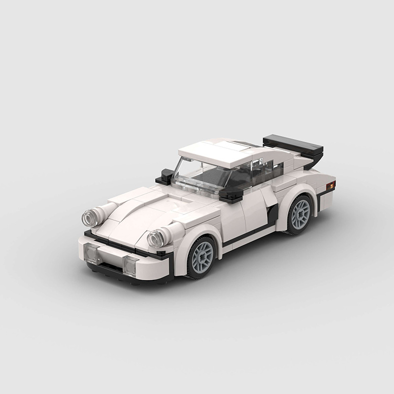 Brick Cars-White Turbo Classic-brick-bond