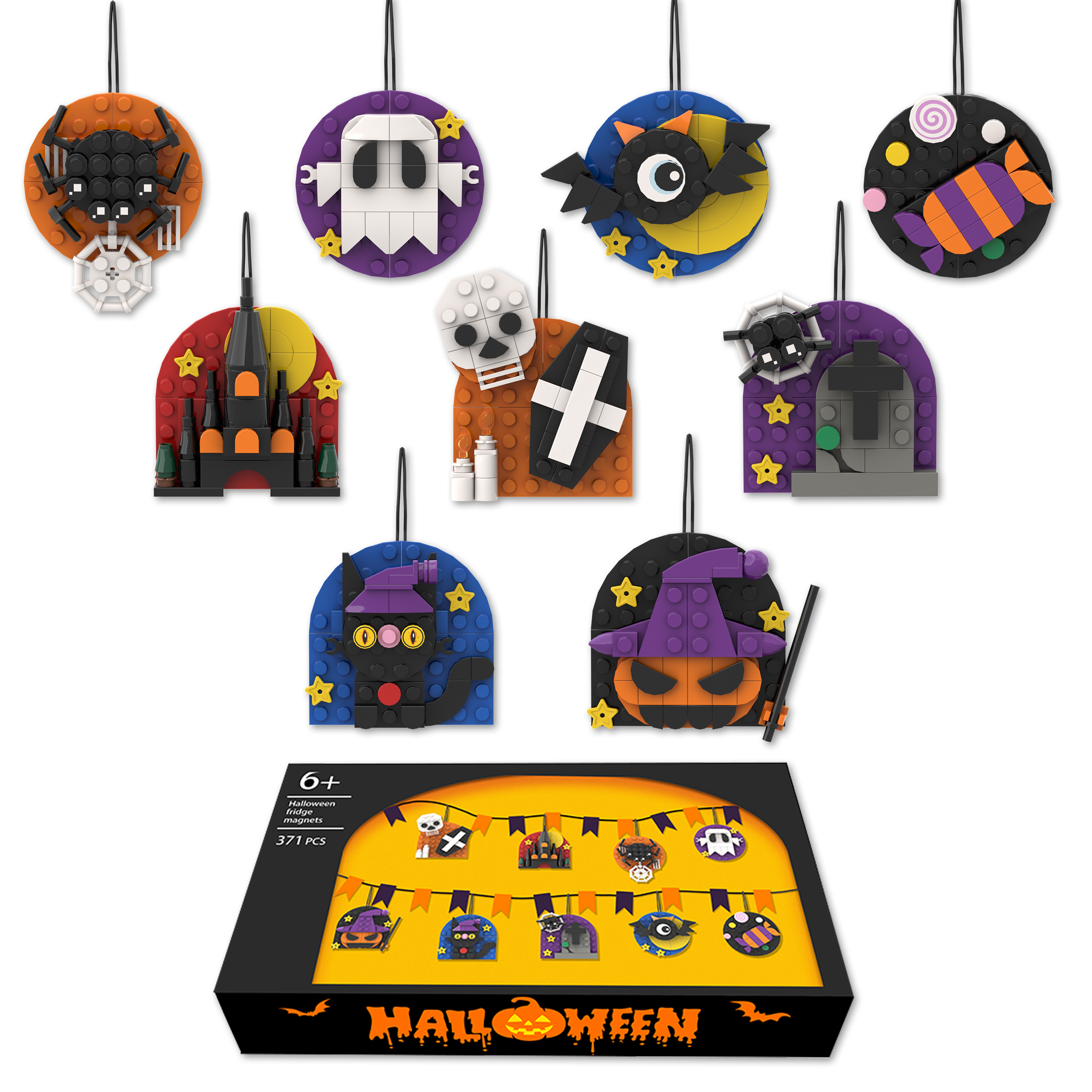 Halloween Hanging Brick Set (9pcs )-brick-bond