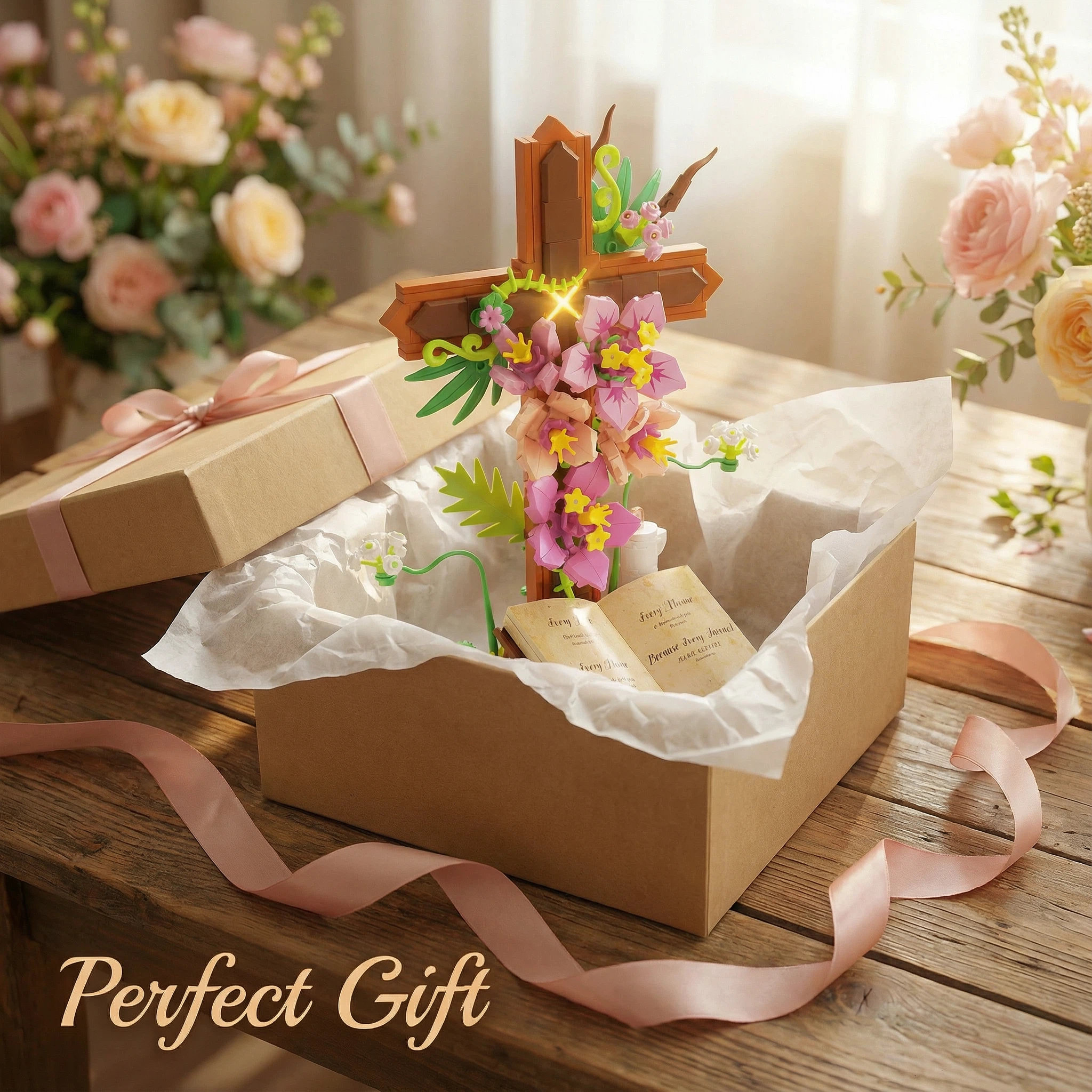 Blooming Faith Cross Building Set