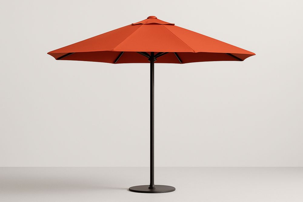 Parasol de jardin en aluminium et polyester rouge Ø 300 cm