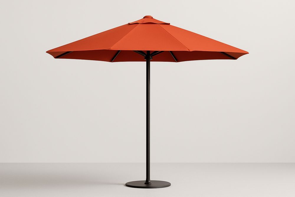 Parasol de jardin en aluminium et polyester rouge Ø 300 cm