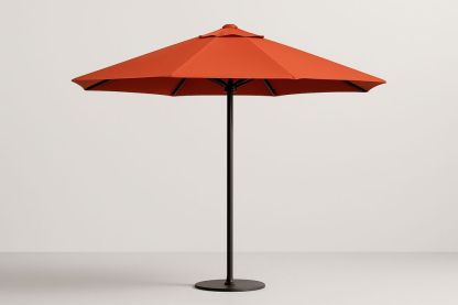 Parasol de jardin en aluminium et polyester rouge Ø 300 cm