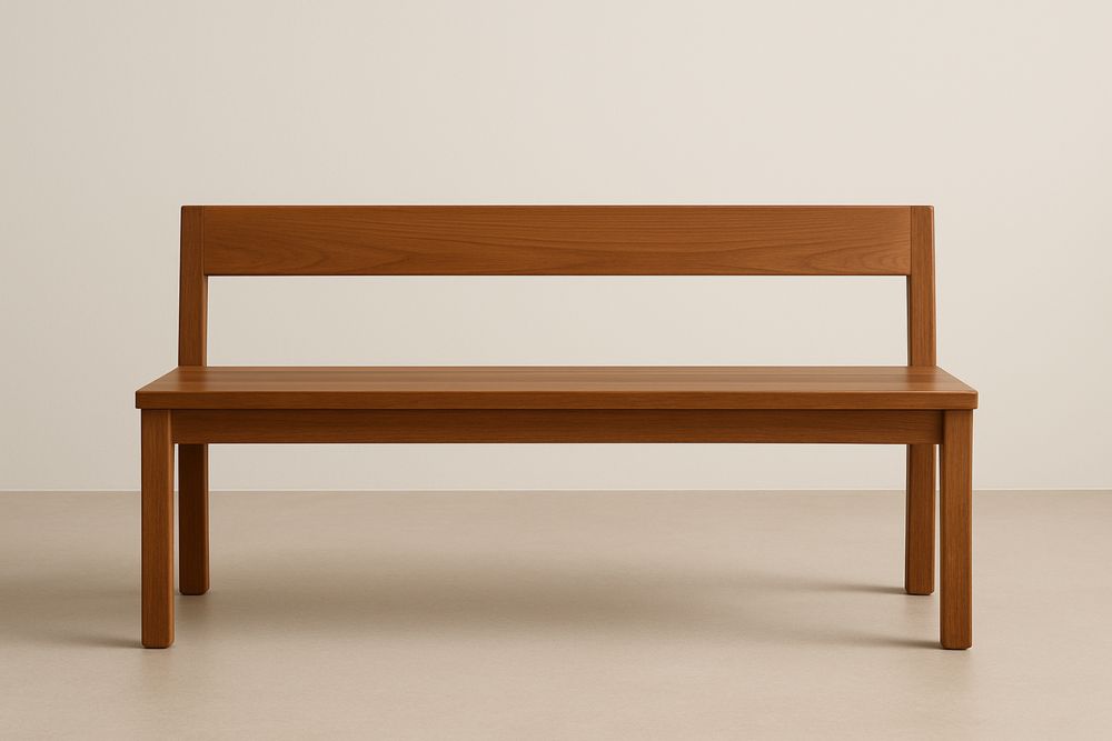 Banc en bois massif avec dossier 120x45x80cm