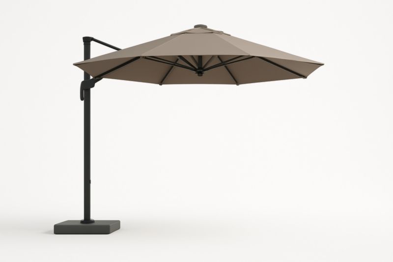 Parasol déporté aluminium polyester Taupe 3m