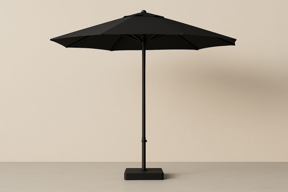 Parasol de jardin aluminium et polyester Noir
