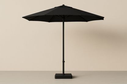 Parasol de jardin aluminium et polyester Noir