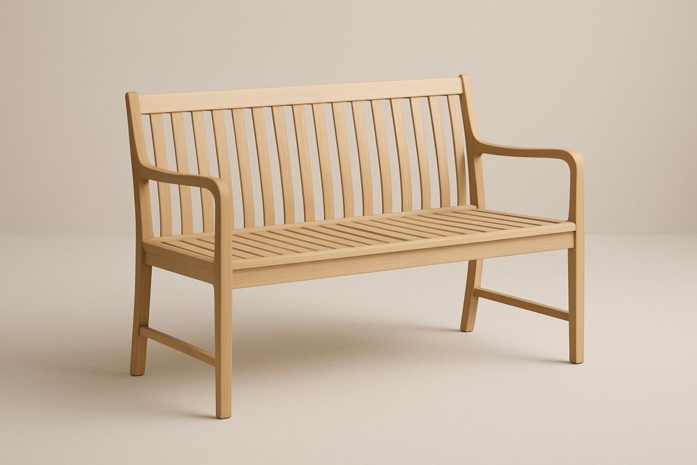 Banc en bois de hêtre à lattes - 120 cm