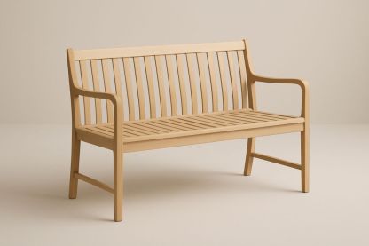 Banc en bois de hêtre à lattes - 120 cm