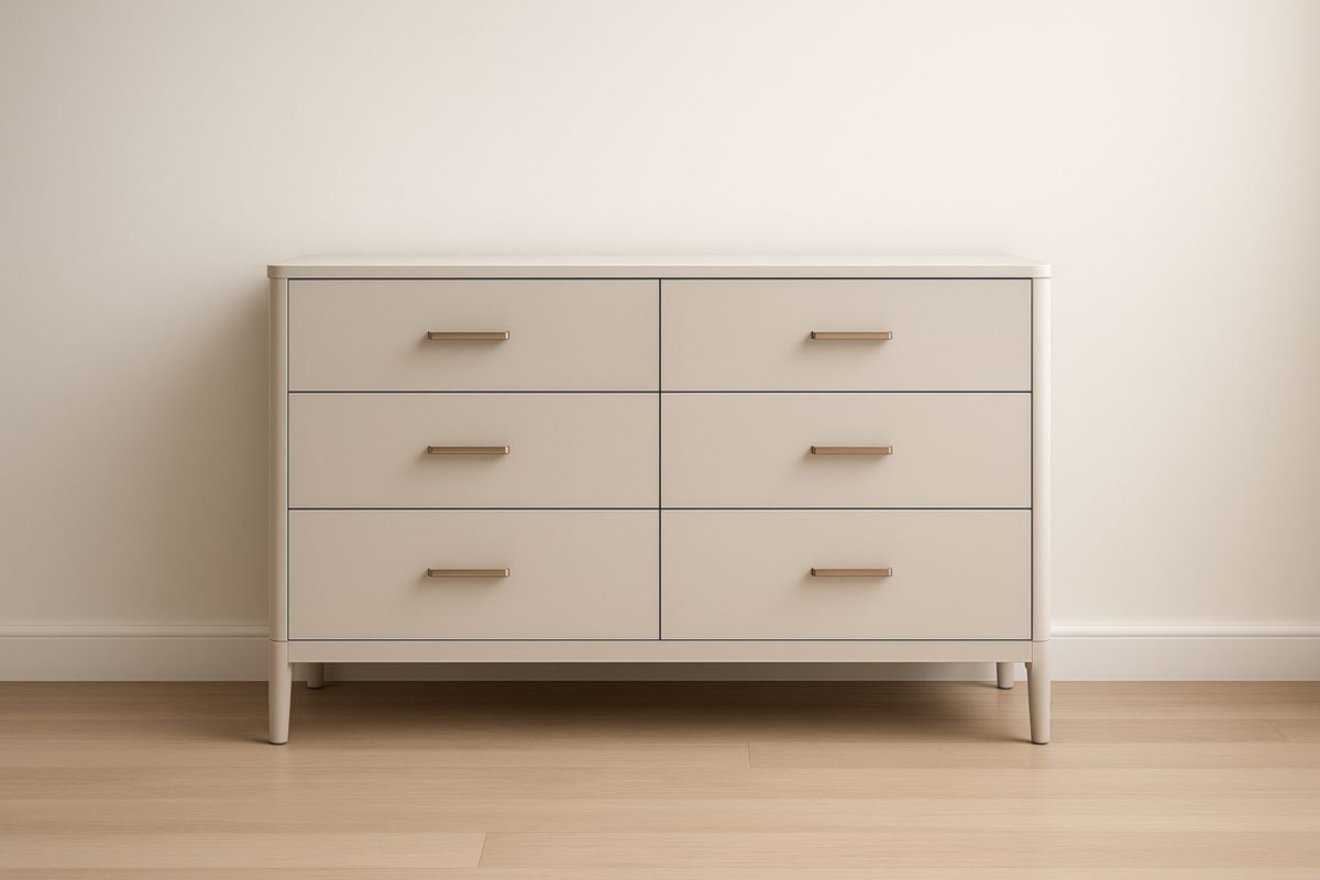 Meuble à 6 tiroirs en bois composite blanc
