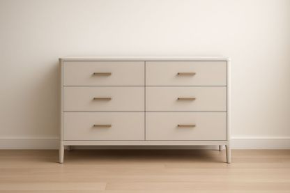 Meuble à 6 tiroirs en bois composite blanc