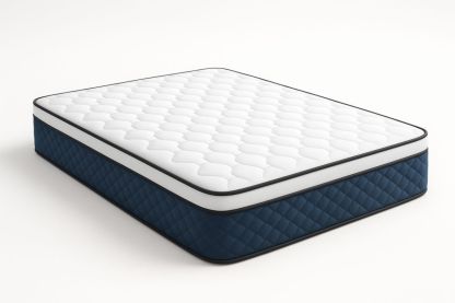 Matelas en mousse à mémoire Blanc/Bleu 200x150 cm