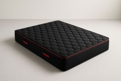 Matelas en mousse polyester noir et rouge 200x160x25 cm