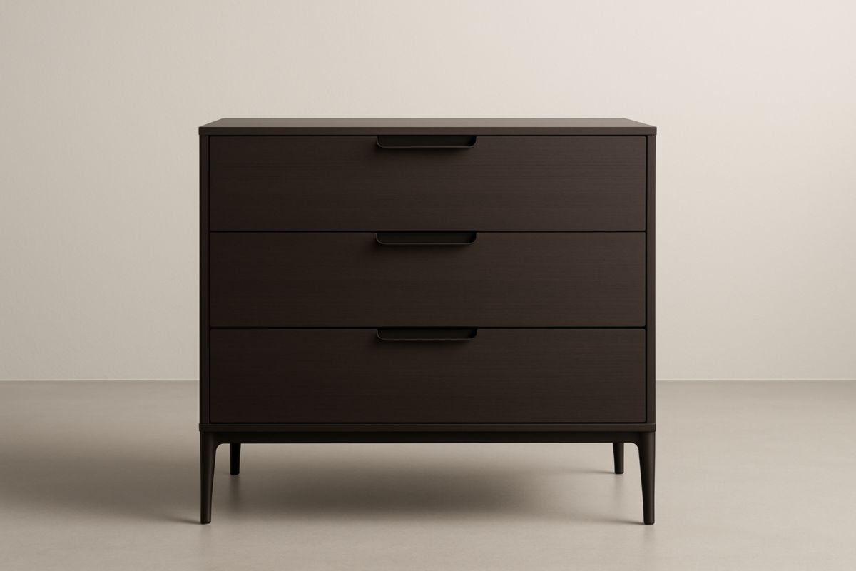 Commode en Bois Foncé 3 Tiroirs 80x60x90 cm