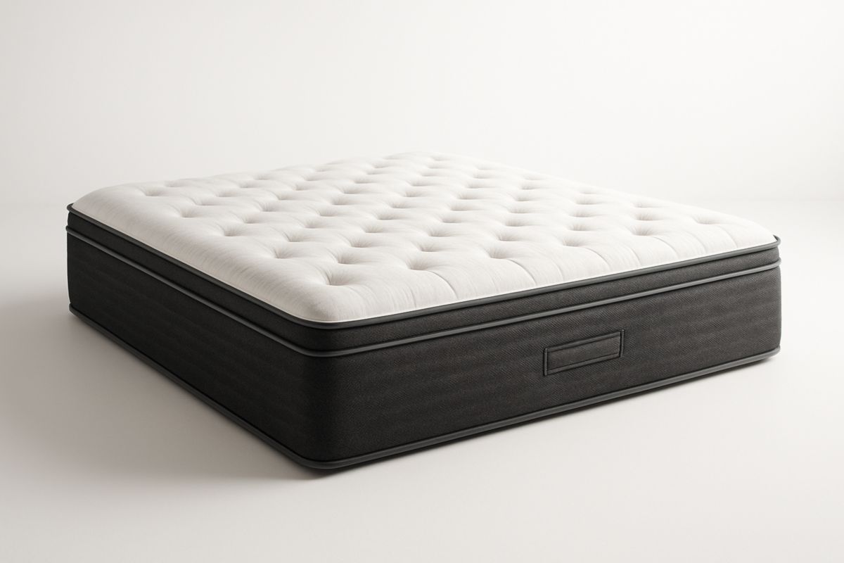 Matelas en mousse 160x200 cm Blanc/Noir