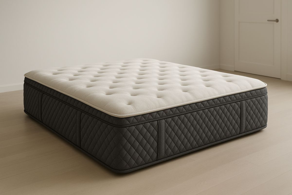 Matelas en mousse à mémoire de forme gris et ivoire 200x160x30 cm