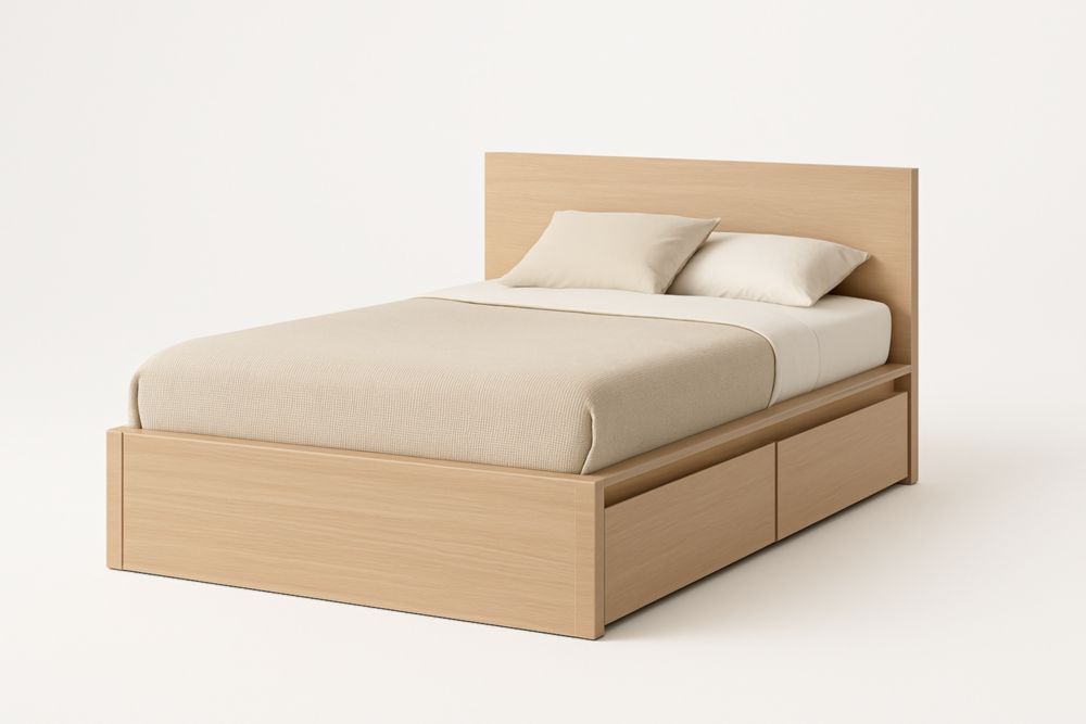 Letto contenitore in legno ingegnerizzato con cassetti integrati 200x160 cm(Lu×L)